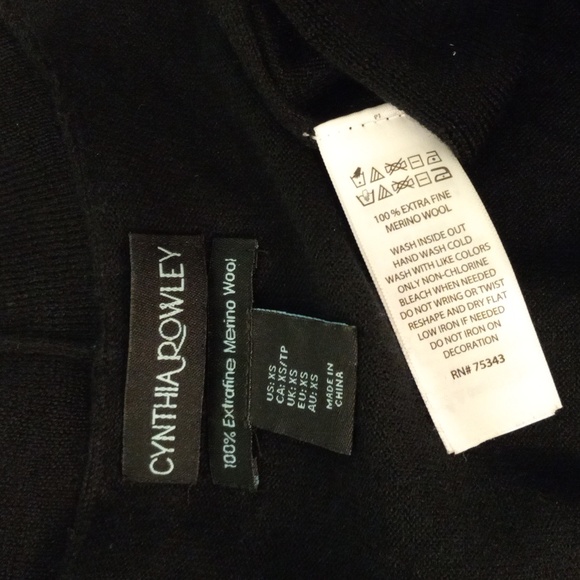 Cynthia Rowley Beaded Collar Merino Wool Sweater Top | US XS - Picture 7 of 7